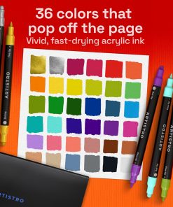 Alternative view of ARTISTRO 36 Precision Dual-Tip Acrylic Paint Markers – Paint Pens Set with Dot & Fine Tips for Fabric. Rock. Glass. Wood. Coloring Books – Arts & Crafts Gift – Classroom Must Haves & School Supplies